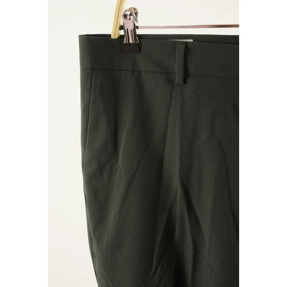 New Perry Ellis Portfolio Slim Flat Front Pants Men 32 x 30 Gray Striped Stretch